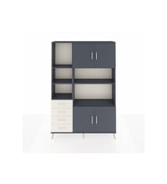 Arges Dolap 8 Raflı 4 Çekmeceli 4 Kapaklı 132x30x195 Antrasit-Antrasit/Aytaşı