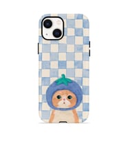iPhone 15 Plus Vorian Çift Katmanlı MagSafe Kılıf Blueberry Cat Check
