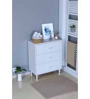 Eliusta Seçer 3 Çekmeceli 65 cm Banyo ve Mutfak Dolabı Beyaz 65x75x32,5 cm Çok Amaçlı Organizer Dolap