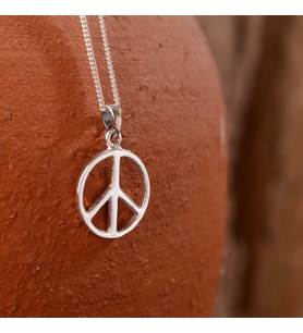 Gümüş Barış Sembolü Kolye 925 Ayar Gümüş Barış Simgesi Unisex Kolye