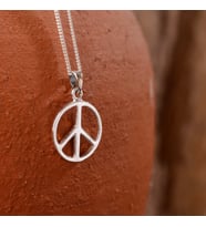 Gümüş Barış Sembolü Kolye 925 Ayar Gümüş Barış Simgesi Unisex Kolye