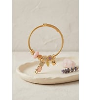 Pembe Kedi Model Gold Renk Charmlı Bileklik