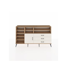 Arges Konsol 8 Raflı 3 Çekmeceli Tek Kapaklı  176x30x99 Çam-Aytaşı