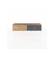 Arges TV Ünitesi Tek Raflı Tek Çekmeceli 2 Kapaklı 176x30x51 Çam-Antrasit/Çam