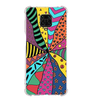 PrintiFy Xiaomi Redmi Note 9 Pro Uyumlu Retro Color 4 Baskılı Şeffaf Köşe Korumalı Antişok Kılıf