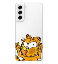 Samsung Galaxy S22 Uyumlu Garfield Desenli Şeffaf Telefon Kılıfı