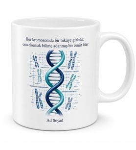Genetik Uzmanına Kromozom Haritası Yaşam Şifresi DNA Sarmalı Kupa Hediye Bardak