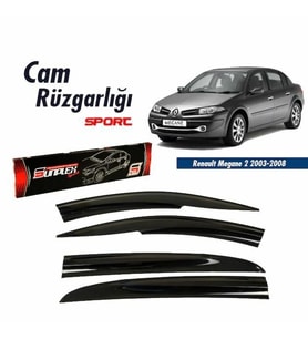 Renault Megane 2 sedan Mugen Cam Rüzgarlığı 2003-2008 arası 4'lü Sunplex (Beyaz)