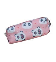 Pembe Panda Desenli Tatlı Kalemlik - Okul Kalemliği-Makyaj Çantası