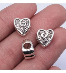 Kalp,Takantakana Worldshop, Pandora, Bileklik Uyumlu, Gümüş, Charm  (1Adet)