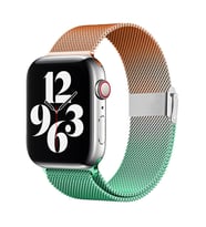 E2M APPLE WATCH 42-44-45-49MM KRD-31 METAL ÇİFT RENKLİ TURUNCU KORDON