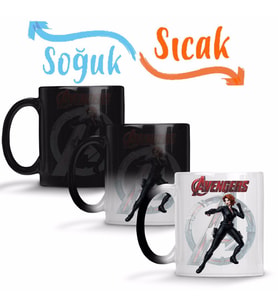 Avengers Viüva Negra Sihirli Kupa Bardak Porselen