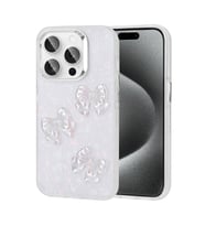 iPhone 15 Pro Max Kılıf Kabartma Figürlü Parlak Eralli Silikon Kılıf Kelebek