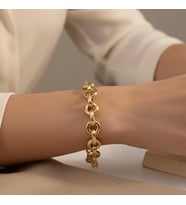 STİL İNCİSİ/XUPING JEWELRY SİLİNDİR HALKA MODEL BİLEKLİK (Altın)