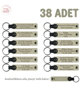 Sütlü Kahve, Özel Günler İçin, 38'li Anahtarlık Set, Adınıza Tasarlanmış İsimli Anahtarlıklar
