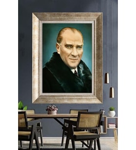 Gümüş Çerçeveli Atatürk Tablo za471