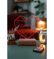 Kalp Sevgiliye Sevgililer Günü Love 16 Renk Kumandalı 3D Gece Lambası