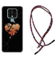 Tecno Camon 16 18P Pova Kılıf Boyun Asklı Rasta Silikon Plane Heart 1721