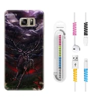 Samsung S7 Edge S20 Fe Plus Ultra S21 S22 Kılıf Kablo Koruma Spiral Silikon Dark Deer 1786