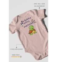 Ne Baktın Gebeş Gaplumba Baskılı Bebek Zıbını – Çıtçıtlı Body  %100 Pamuk Kısa Kol (Pastel Pembe)