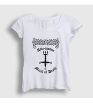 Presmono Kadın Beyaz Anti Cosmic Dissection T-Shirt 437821tt (Beyaz)