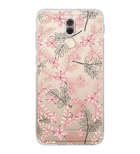 PrintiFy Huawei Mare 10 Lite Uyumlu Kamera Korumalı Floral Kırmızı Tasarımlı Şeffaf Silikon Kılıf