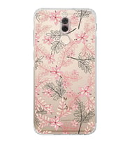 PrintiFy Huawei Mare 10 Lite Uyumlu Kamera Korumalı Floral Kırmızı Tasarımlı Şeffaf Silikon Kılıf
