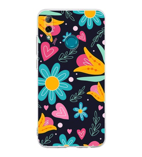 PrintiFy Huawei P Smart 2019 ile Uyumlu Retro Color 1  Kamera Korumalı Şeffaf  Kılıf