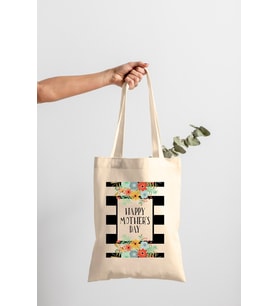Bez Çanta Dünyası Anneler Günü Happy Mother's Day Yazılı Bez Çanta