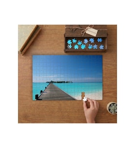 Maldivler - Tatil - Plaj Tasarımı 240 parça Ahşap Puzzle Ahşap Kutuda MP09937