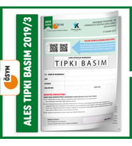 ALES 2019/3 Kasım ÖSYM Tıpkı Basım Çıkmış Soru Türkiye Geneli Dijital Çözümlü De