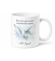 Güvercin Temalı Barış Kupası Özel Baskılı Porselen Kupa Bardak Hediye