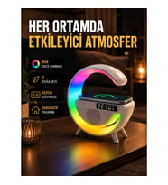 Mey İthalat® 2025 Yeni Seri 15W Kablosuz Şarjlı LED Atmosfer Lambası