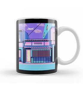 Retro Japanese Retro Japan House Kupa Bardak Porselen