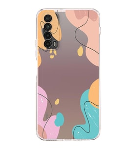 Huawei P Smart 2AABBCC1 Uyumlu Kamera korumalı Kapak Karışık Renkler Tasarımlı Şeffaf Kılıf