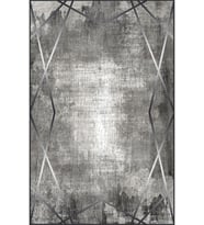 Eliana Home Baskılı, Yıkanabilir Kaymaz Taban Salon Halısı LNA0256 100x150 cm (Gri)