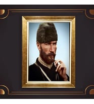 Altın Varaklı Çerçeveli Paspartulu Atatürk Tablo z4910 (Gold)