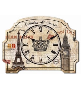 MUTFAK › AHŞAP SAATLER › Saatler-MB LONDON TEMALI DUVAR SAATİ-KÜÇÜK-24*18*3 CM