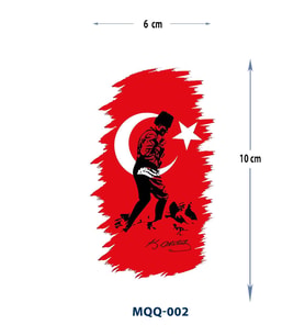 MQQ-002 TÜRK BAYRAGI VE ATATÜRK DESEN GEÇİCİ DÖVME-TATTO