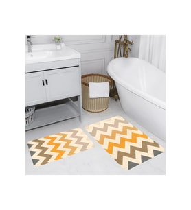 Rovigo Home Dijital Baskılı 2'li Banyo paspas Takımı RVG5175 (Sarı)