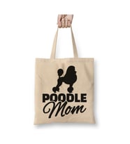 Poodle Mom Dogs Köpek Annesi 03 Beyaz Bez Çanta Uzun Saplı Alışveriş Çantası Plaj Çantası