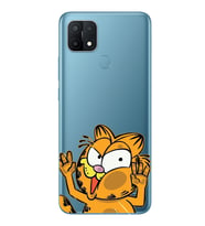 Oppo A15 / A15S Uyumlu Garfield Desenli Şeffaf Telefon Kılıfı
