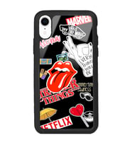 iPhone XR Uyumlu Sticker Tasarımlı Glossy Telefon Kılıfı