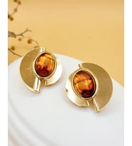 Amber Aura Çelik Tasarım Küpe