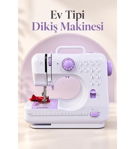 Ayak Pedallı Dikiş Makinesi Beyaz Lila Mini Tasarım