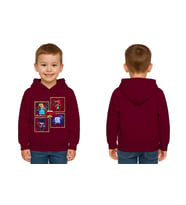 Unisex  Baskılı brawl stars Çocuk Swaetshirt Kapüşonlu 3 İplik Şardonlu (Bordo)