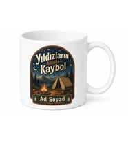 Kamp Ateşi Yoldaşı Emaye Görünümlü Kamp Çadırı Yıldız Kahve Kupası Hediye Bardak