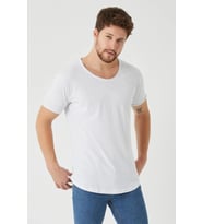 The One Erkek Pis yaka Oval Kesim Basic T-Shirt