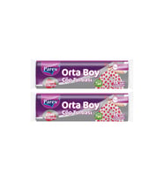 Premium Büzgülü Çöp Torbası Çilek Kokulu Orta Boy 15'li 55 x 60 cm İkili Paket
