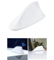 Tüm Araçlara Uyumlu Beyaz Balina Yüzgeç Radyo Alıcı Oto Premium Elektrikli Anten Orj 18cm 7,5cm (Beyaz)